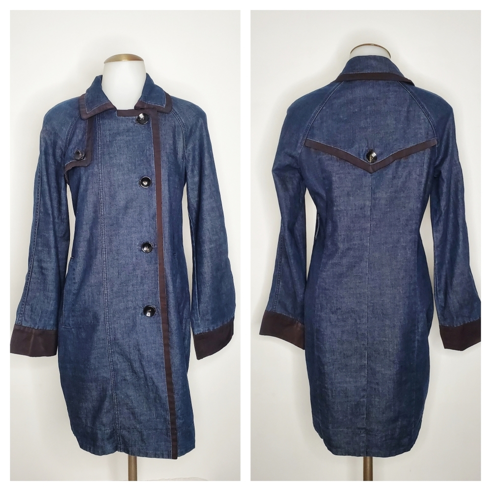 VTG 90s Pennyblack | Denim Trench Coat - Picture 2 of 8